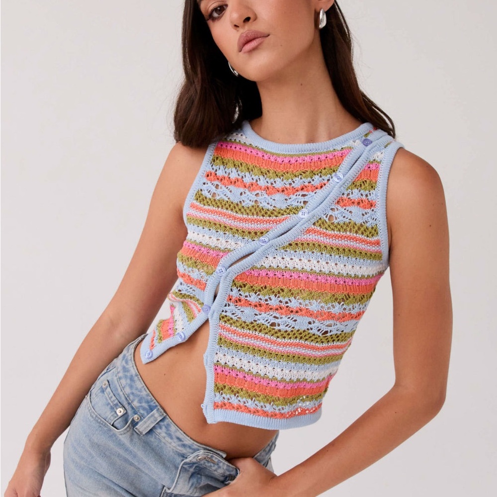 Peppermayo chromatic charm knit top citrus oasis